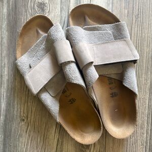 Birkenstock Men's Taupe Suede Double Strap Sandals